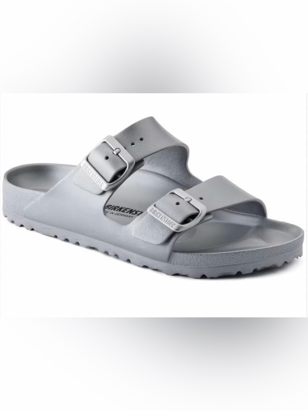 BIRKENSTOCK Metallic SilverArizona Sandal- women’s 40 (9), Men’s 7